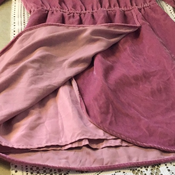 J. Crew beautiful NWT velvet dress round neck, wrap bottom, lined, purple/pink - Picture 12 of 16